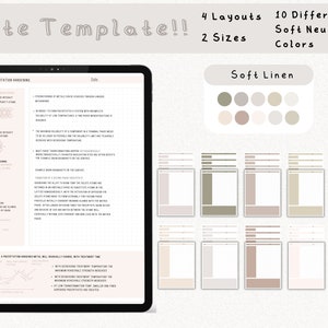 cyfrowy pakiet szablonów notatek Cornell do robienia notatek na iPadzie, zeszyt do nauki, kompatybilny z notatkami akademickimi GoodNotes dla Notability Portrait