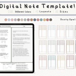 cyfrowy pakiet szablonów notatek Cornell do robienia notatek na iPadzie, zeszyt do nauki, kompatybilny z notatkami akademickimi GoodNotes dla Notability Portrait