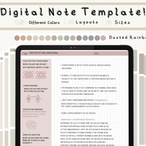 cyfrowy pakiet szablonów notatek Cornell do robienia notatek na iPadzie, zeszyt do nauki, kompatybilny z notatkami akademickimi GoodNotes dla Notability Portrait