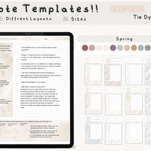 cyfrowy pakiet szablonów notatek Cornell do robienia notatek na iPadzie, zeszyt do nauki, kompatybilny z notatkami akademickimi GoodNotes dla Notability Portrait