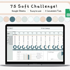 75 Day Challenge Tracker for Google Sheets,Google sheets compatible,75 Day Challenge Printable,Challenge spreadsheet template