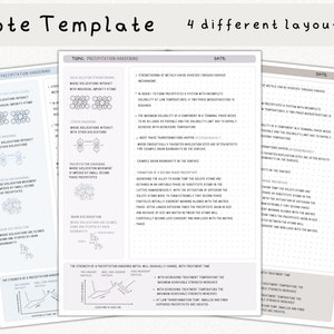 Pacchetto di modelli di note digitali Cornell per iPad, quaderno di studio per prendere appunti compatibile con GoodNotes, note accademiche per il ritratto di Notability immagine 5