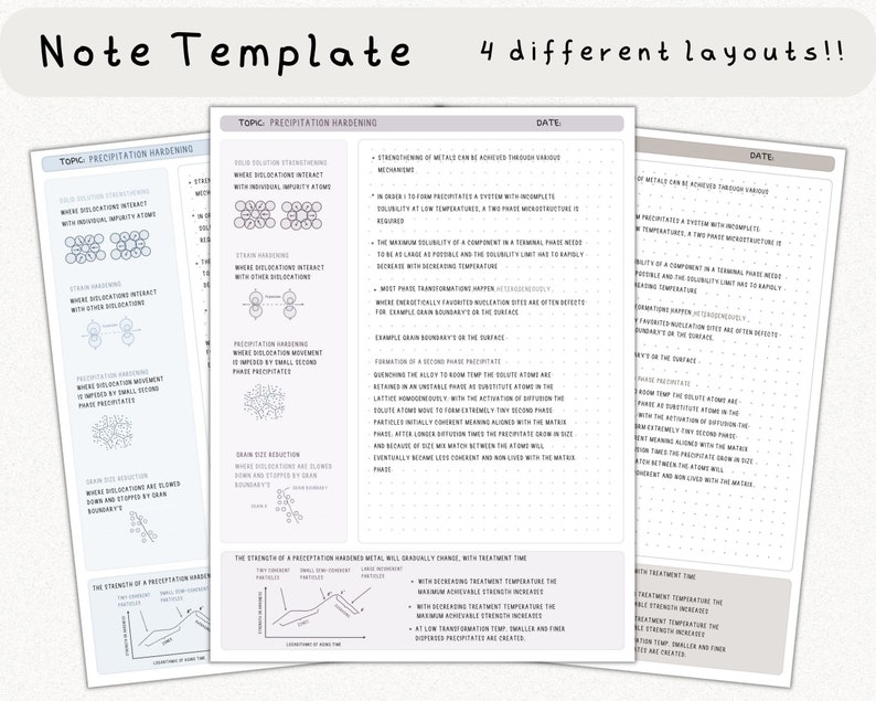 Pacchetto di modelli di note digitali Cornell per iPad, quaderno di studio per prendere appunti compatibile con GoodNotes, note accademiche per il ritratto di Notability immagine 5