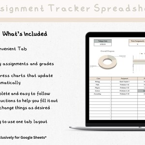 School Spreadsheet, Assignment Tracker for Google Sheets, Assignment ...