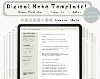 Digital Note Template, Pastel Cornell Notes, Student Note Taking, iPad ...