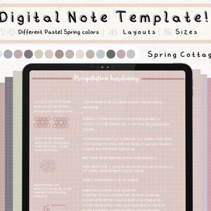 cyfrowy pakiet szablonów notatek Cornell do robienia notatek na iPadzie, zeszyt do nauki, kompatybilny z notatkami akademickimi GoodNotes dla Notability Portrait