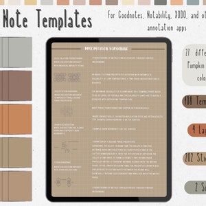 cyfrowy pakiet szablonów notatek Cornell do robienia notatek na iPadzie, zeszyt do nauki, kompatybilny z notatkami akademickimi GoodNotes dla Notability Portrait