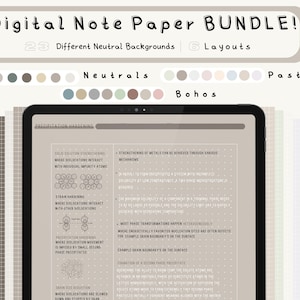 Paquete de plantillas de notas digitales Cornell para iPad, cuaderno de estudio para tomar notas, compatible con GoodNotes, notas académicas para Notability, retrato.