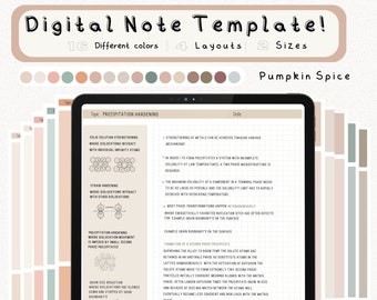 Digital Note Template, Cornell Notes, Student Note Taking, iPad ...