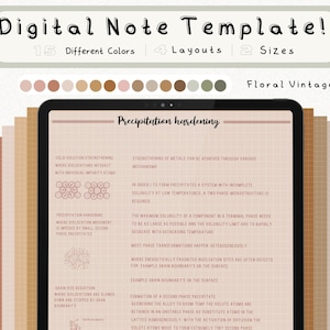 cyfrowy pakiet szablonów notatek Cornell do robienia notatek na iPadzie, zeszyt do nauki, kompatybilny z notatkami akademickimi GoodNotes dla Notability Portrait