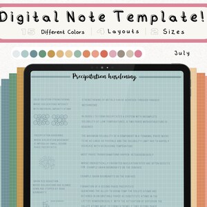 cyfrowy pakiet szablonów notatek Cornell do robienia notatek na iPadzie, zeszyt do nauki, kompatybilny z notatkami akademickimi GoodNotes dla Notability Portrait