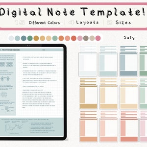 Pacote de modelos de notas digitais Cornell para iPad, caderno de estudos para anotações compatível com GoodNotes, notas acadêmicas para retrato Notability