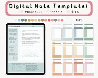 digital Cornell note template bundle for iPad note taking study notebook compatible with GoodNotes academic notes for Notability portrait