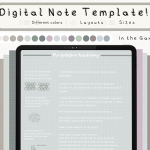 cyfrowy pakiet szablonów notatek Cornell do robienia notatek na iPadzie, zeszyt do nauki, kompatybilny z notatkami akademickimi GoodNotes dla Notability Portrait