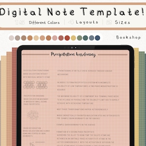 cyfrowy pakiet szablonów notatek Cornell do robienia notatek na iPadzie, zeszyt do nauki, kompatybilny z notatkami akademickimi GoodNotes dla Notability Portrait