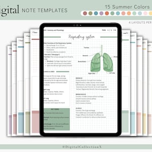 digital Cornell note template bundle for iPad note taking study notebook compatible with GoodNotes academic notes for Notability portrait