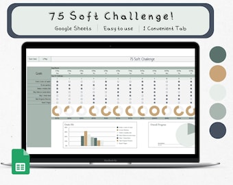75 Soft Challenge Tracker, Google Sheets Template (Digital Download)