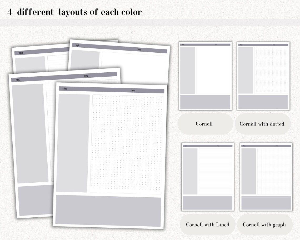 Digital Cornell Note Template Bundle for iPad Note Taking Study ...