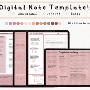 cyfrowy pakiet szablonów notatek Cornell do robienia notatek na iPadzie, zeszyt do nauki, kompatybilny z notatkami akademickimi GoodNotes dla Notability Portrait