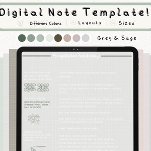 cyfrowy pakiet szablonów notatek Cornell do robienia notatek na iPadzie, zeszyt do nauki, kompatybilny z notatkami akademickimi GoodNotes dla Notability Portrait