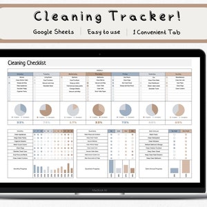 Cleaning Tracker Spreadsheet Template for Google Sheets, Cleaning Schedule, Declutter, Weekly Yearly Cleaning Planner, Family Chore List