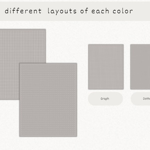 Puede incluir: Seis dise&ntilde;os diferentes de papel gris con un patr&oacute;n de cuadr&iacute;cula, un patr&oacute;n de puntos y un patr&oacute;n de gr&aacute;fico. El texto "Graph" y "Dotted" est&aacute; debajo de los patrones.