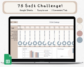 75 Soft Challenge Tracker, Google Sheets Template (Digital Download)