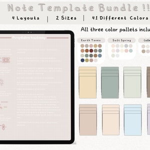 Pacchetto di modelli di note digitali Cornell per iPad, quaderno di studio per prendere appunti compatibile con GoodNotes, note accademiche per il ritratto di Notability