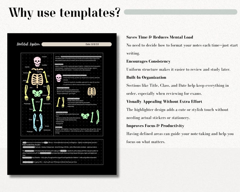 Digital Cornell Note Template Bundle for iPad Note Taking Study ...