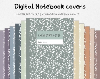 19 cubiertas de cuadernos digitales para GoodNotes y Notability, colores pastel minimalistas, cubierta estética, Notability, cuaderno de composición