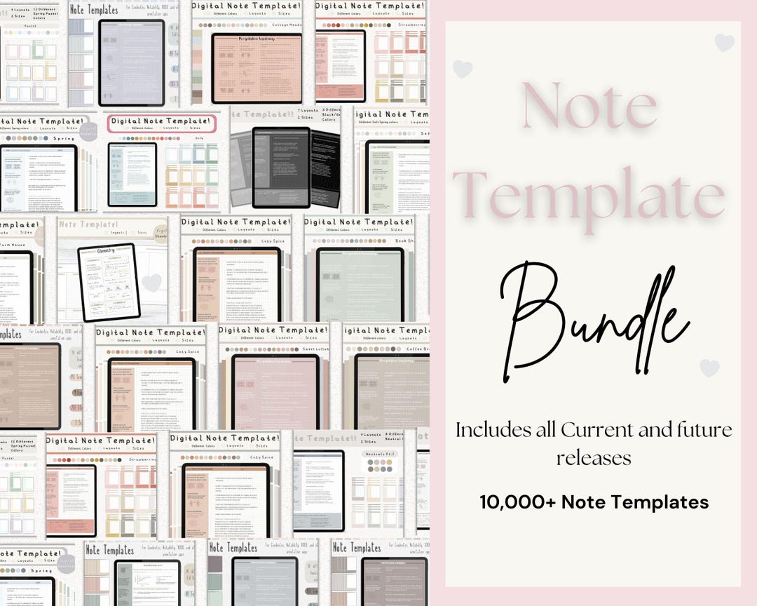 Digital Cornell Note Template Bundle for iPad Note Taking Study ...