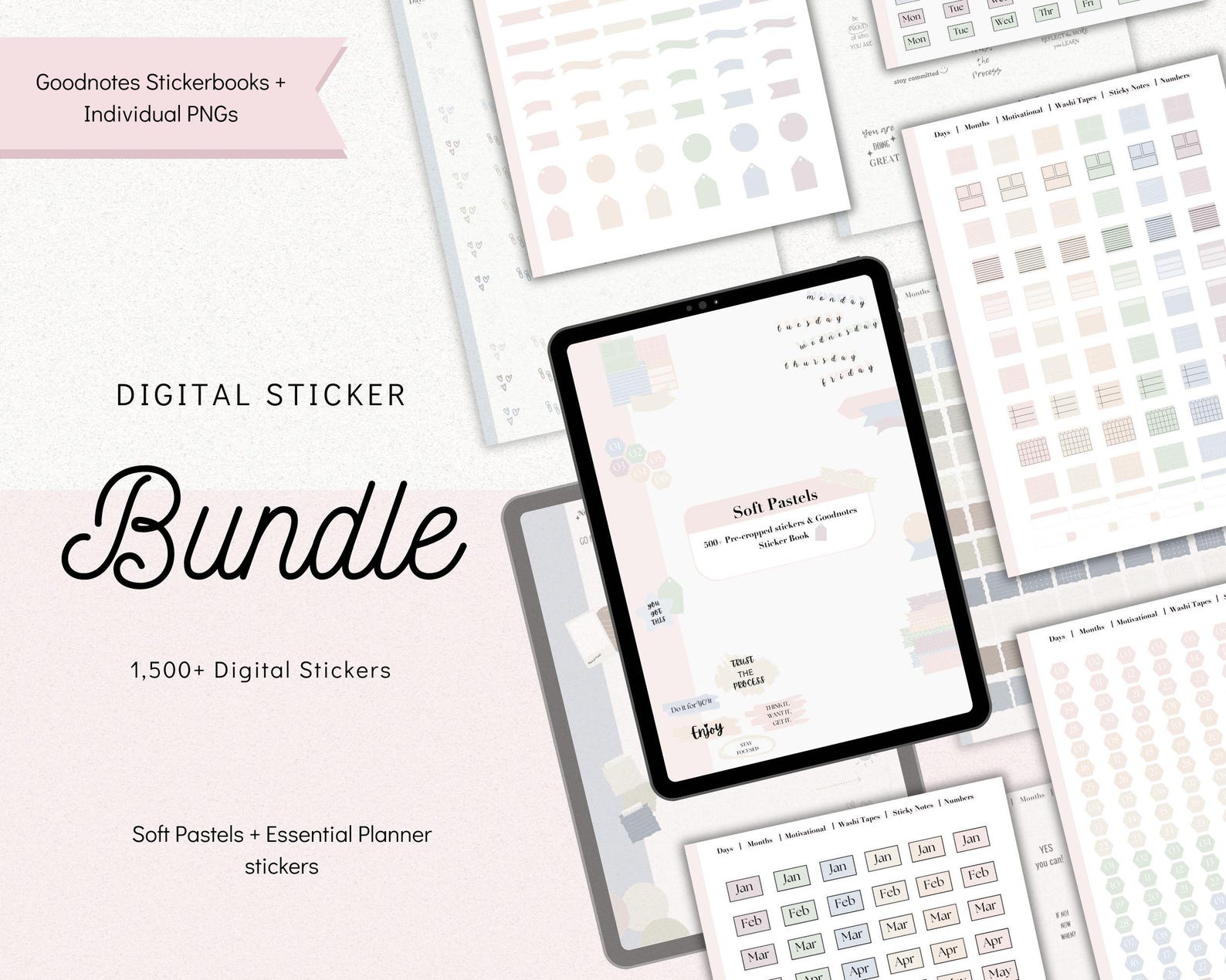 1500+ Digital Planner Stickers Bundle: Goodnotes, Notability (PNG) - Etsy