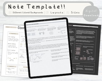Cornell Notes Template Bundle: iPad Note-Taking, GoodNotes, Notability (Digital Download)
