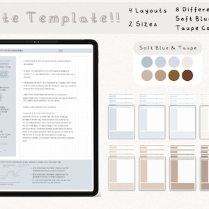 cyfrowy pakiet szablonów notatek Cornell do robienia notatek na iPadzie, zeszyt do nauki, kompatybilny z notatkami akademickimi GoodNotes dla Notability Portrait