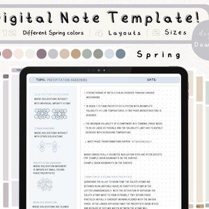 Paquete de plantillas de notas digitales Cornell para iPad, cuaderno de estudio para tomar notas, compatible con GoodNotes, notas académicas para Notability, retrato.