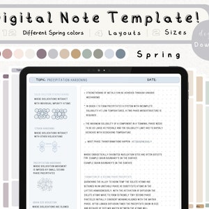 Plantilla de notas digitales, notas de Cornell, toma de notas de estudiantes, notabilidad de Goodnotes de iPad, estudio, cuaderno digital vertical, cuaderno de estudiantes