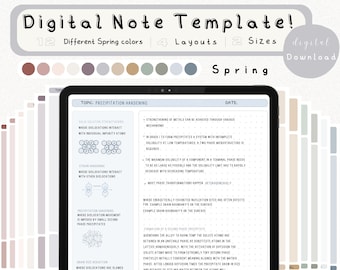 Digital Note Template, Cornell Notes, Student Note Taking, iPad Goodnotes Notability, Study, Portrait Digital Notebook,Student Notebook