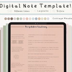 cyfrowy pakiet szablonów notatek Cornell do robienia notatek na iPadzie, zeszyt do nauki, kompatybilny z notatkami akademickimi GoodNotes dla Notability Portrait