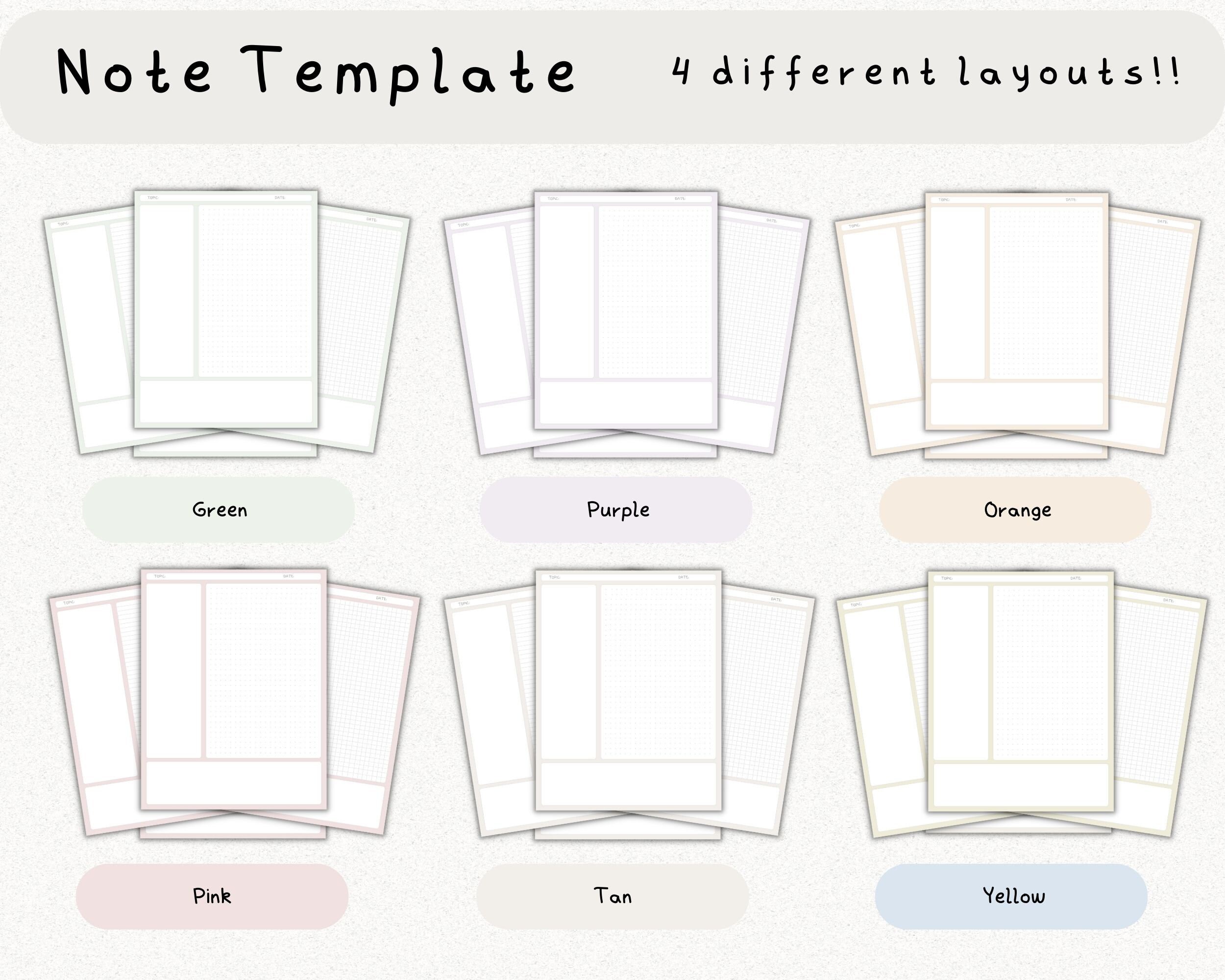 Digital Note Template, Cornell Notes, Student Note Taking, iPad ...