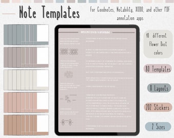 Digital Note Template, Cornell Notes, Student Note Taking, iPad Goodnotes Notability, Study, Portrait Digital Notebook, Student Notebook