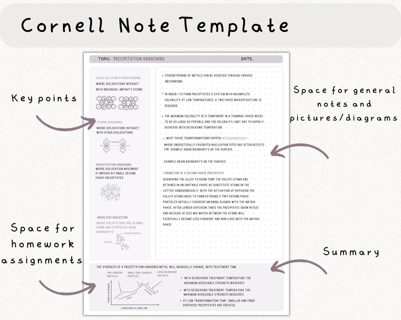 Pacchetto di modelli di note digitali Cornell per iPad, quaderno di studio per prendere appunti compatibile con GoodNotes, note accademiche per il ritratto di Notability immagine 4