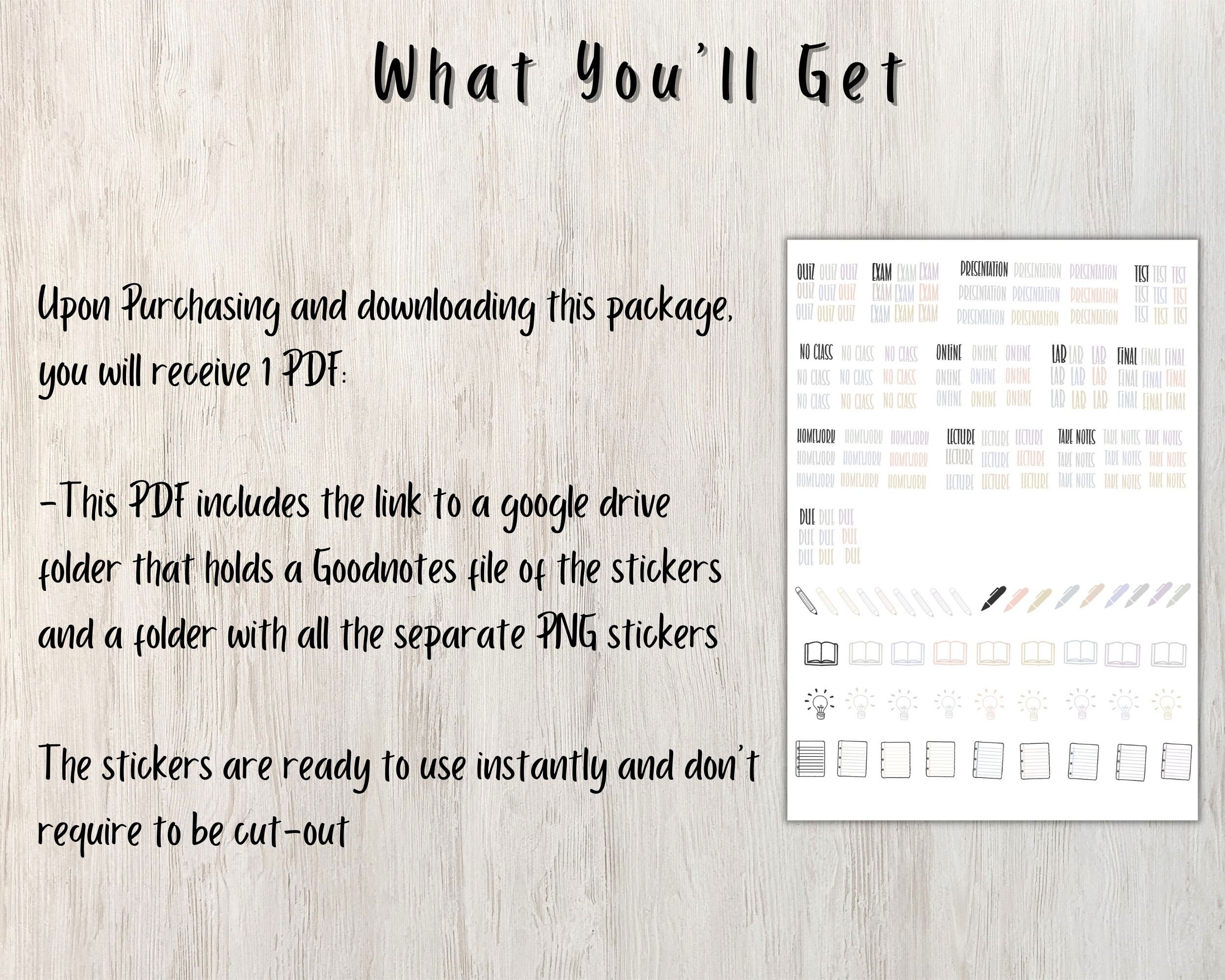 Student Stickers for Goodnotes| School Digital Stickers| Study ...