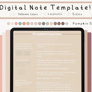 cyfrowy pakiet szablonów notatek Cornell do robienia notatek na iPadzie, zeszyt do nauki, kompatybilny z notatkami akademickimi GoodNotes dla Notability Portrait