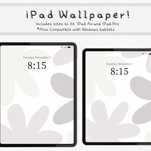 Aesthetic Wallpaper For Ipad Neutral Floral Digital, Tablet Background, Instant Download