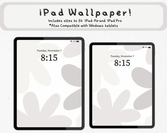 Aesthetic Wallpaper For Ipad Neutral Floral Digital, Tablet Background, Instant Download