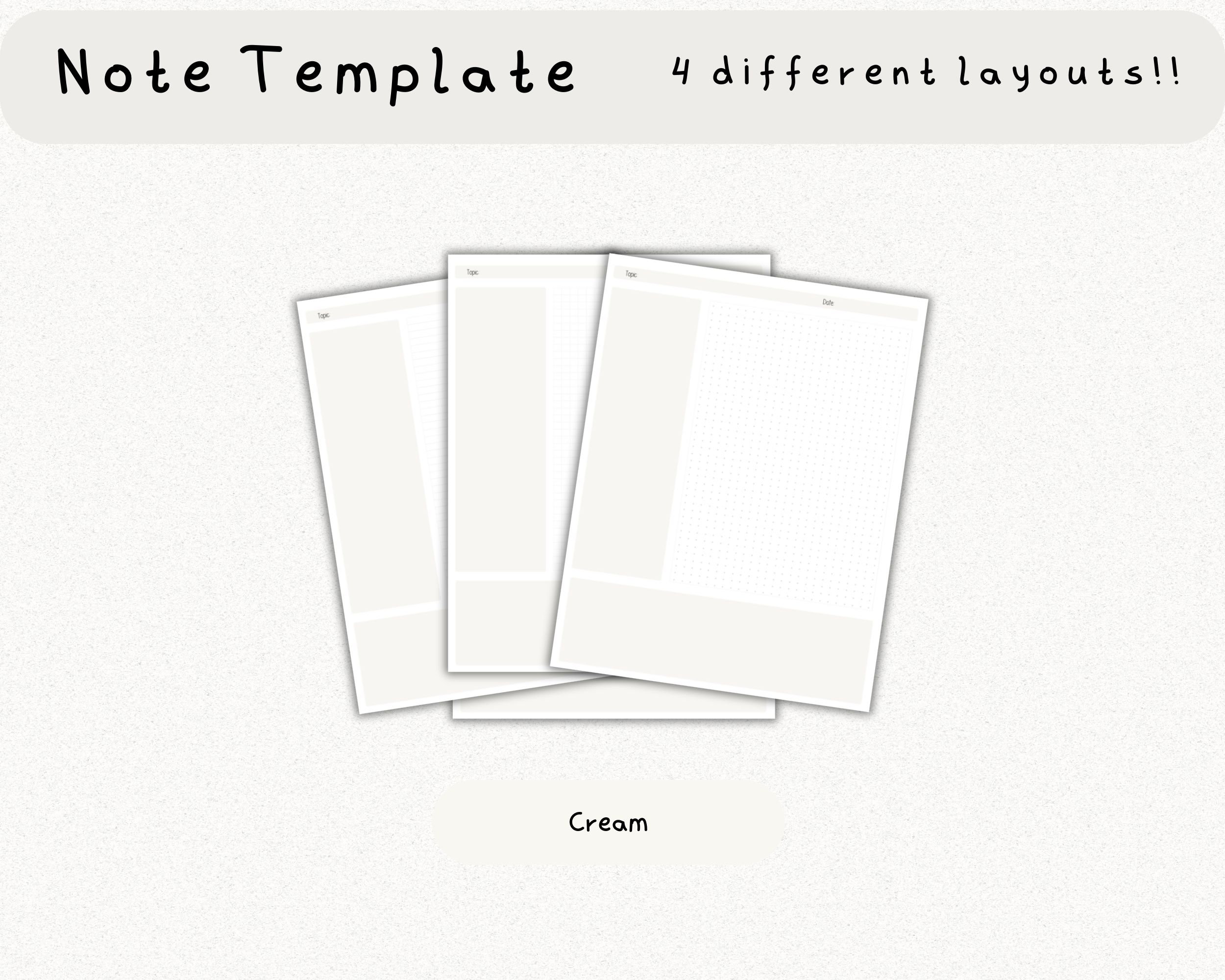 Digital Note Template, Cornell Notes, Student Note Taking, iPad ...