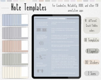 Digital Note Template, Cornell Notes, Student Note Taking, iPad Goodnotes Notability, Study, Portrait Digital Notebook, Student Notebook