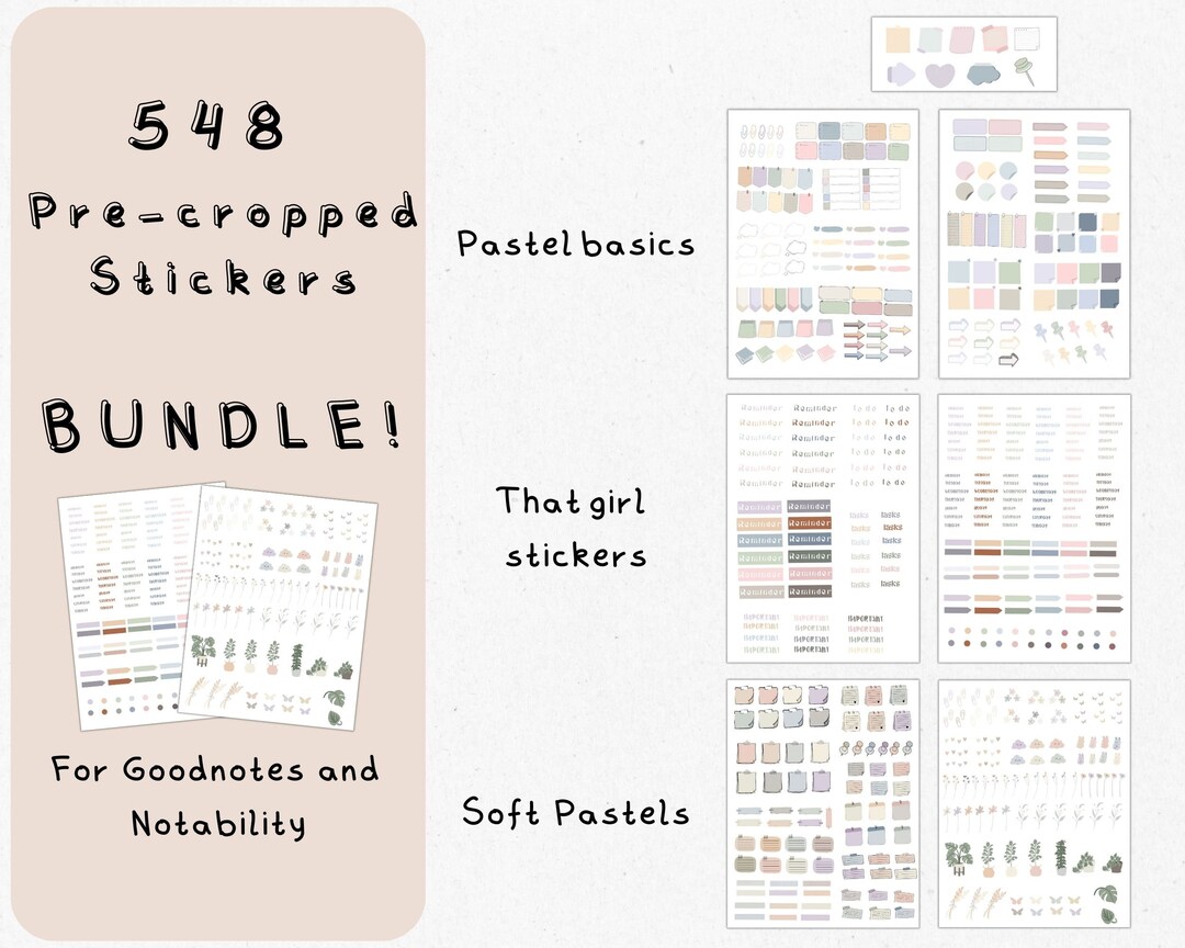 Digital Planner Stickers for Goodnotes and Notability Aesthetic ...