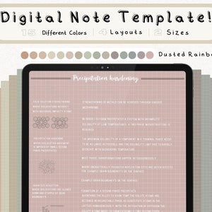 cyfrowy pakiet szablonów notatek Cornell do robienia notatek na iPadzie, zeszyt do nauki, kompatybilny z notatkami akademickimi GoodNotes dla Notability Portrait