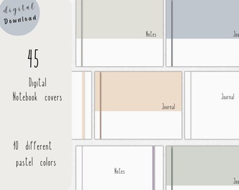 Pastel Digital Notebook Covers for Goodnotes, Notability (PDF & PNG)
